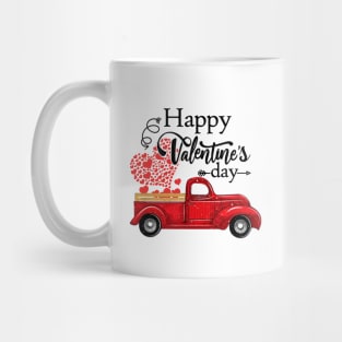 Happy Valentines Day Truck Carrying Love Heart Gifts Shirt Mug